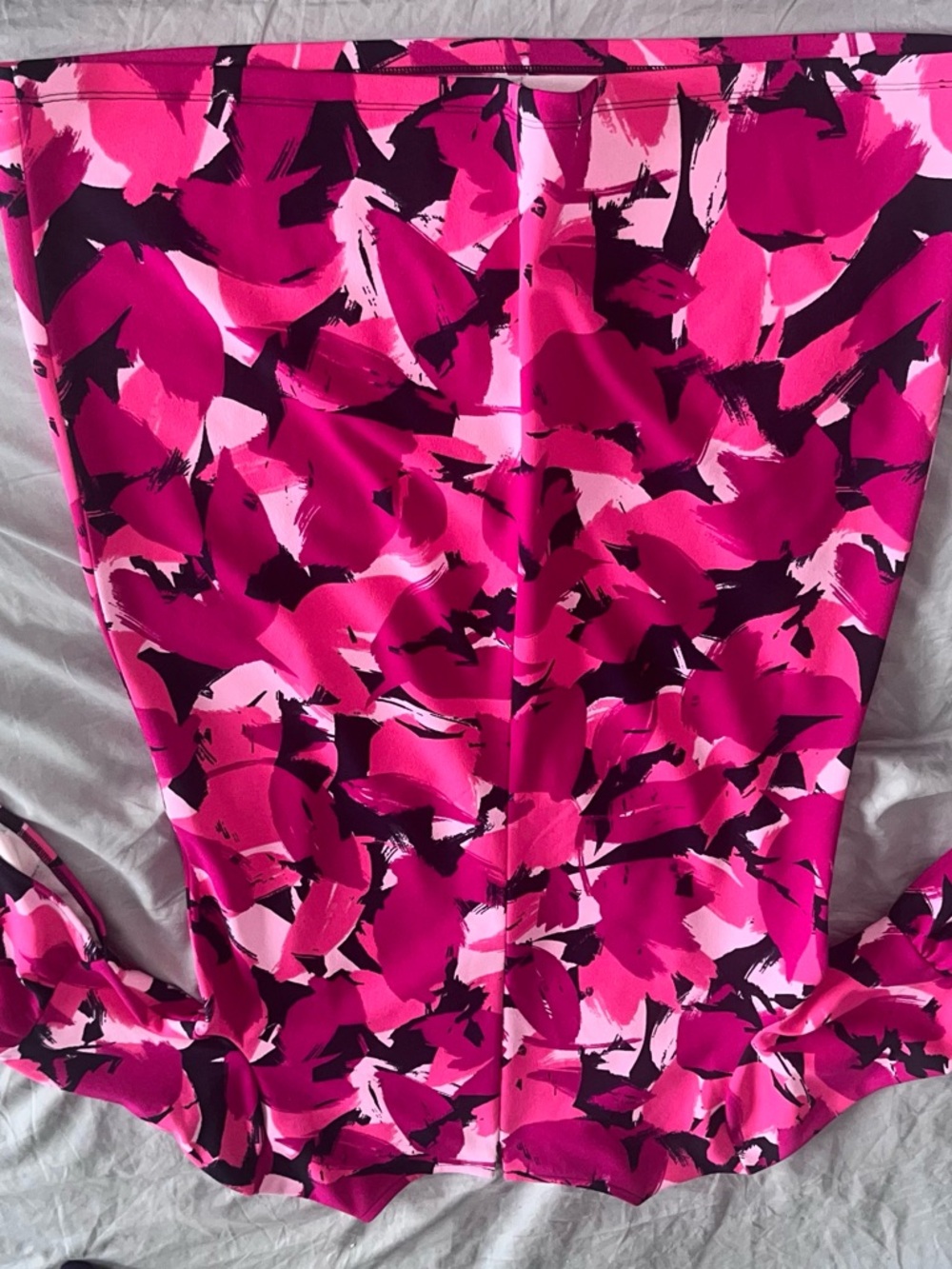 Banana Republic Pink Abstract Floral Print Dress Statement Chic Bright Pink - Picture 3 of 4